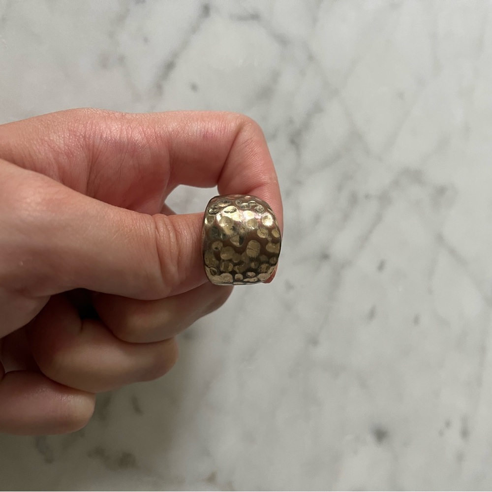 Chunky Gold Hammered Statement Ring